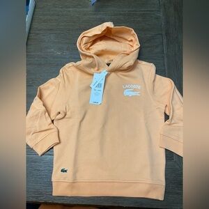 Lacoste Boys 4A 4YR Light Orange Hooded Sweatshirt NWT